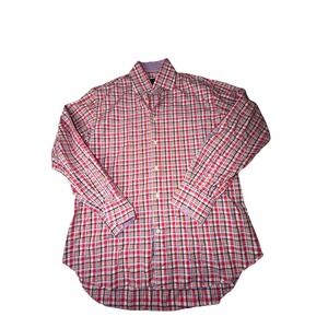 Eredi Pisano Shirt Mens 16.5 42 Multicolor Plaid Button Up Italy Multicolor